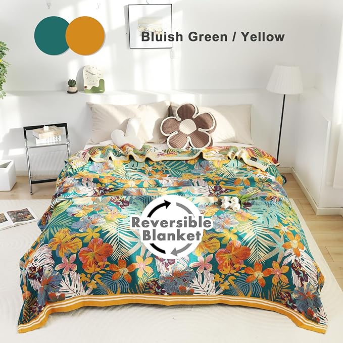 MSGKV Boho Throw Blanket for Couch and Sofa Cotton Blankets for Living Room - Image 2