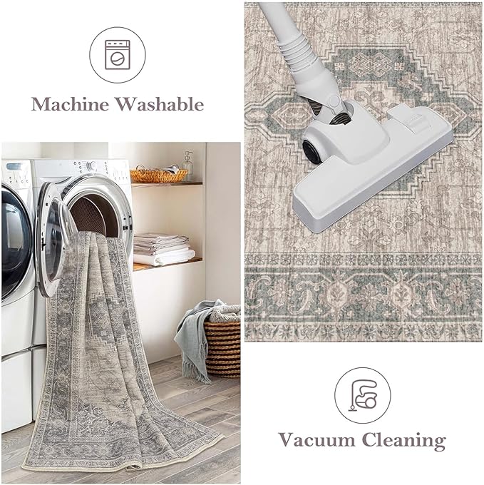Lahome Oriental Hallway Runner Rug, 2.5x10 Washable Runner Ultra-Thin Hallway - Image 4