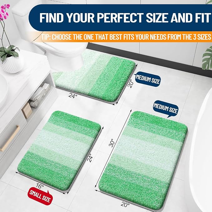 OLANLY Bathroom Rugs Mat 24x16, Extra Soft Absorbent Microfiber Bath Rugs - Image 2