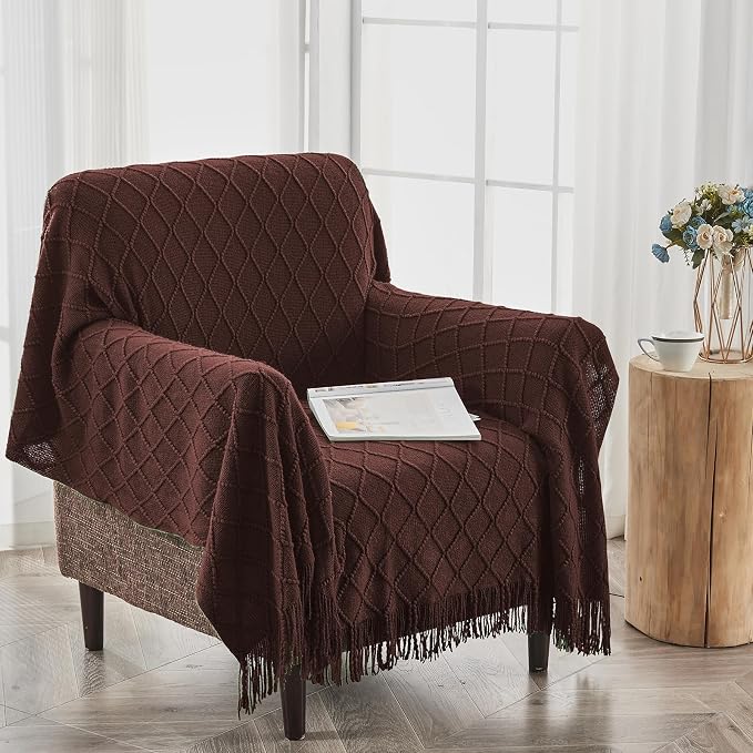 inhand Knitted Throw Blankets for Couch and Bed, Soft Cozy Knit Blanket - Image 4