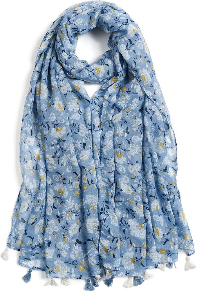 Scarf for Women Lightweight Soft Floral Leopard Printed Scarves Fall Winter by QIUTIMIY