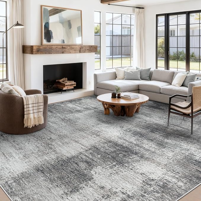 9x12 Area Rugs for Living Room: Washable Modern Abstract Rug Large Soft - Image 8