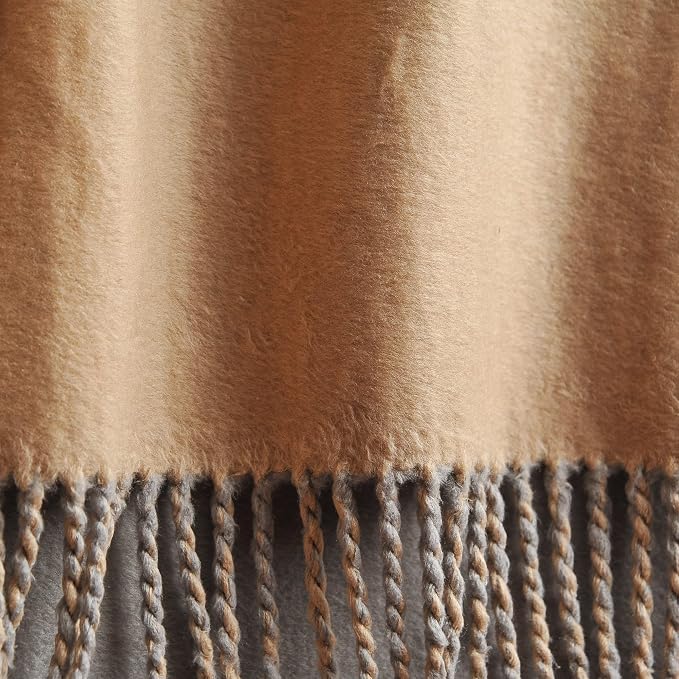EP Mode Reversible Fringed Mulberry Silk Throw Blanket - Image 7