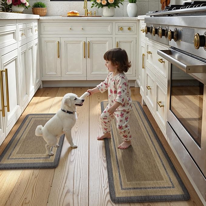 KIMODE Anti Fatigue Kitchen Mats 17"x47"+17"x29", Farmhouse Kitchen Rugs Sets - Image 9