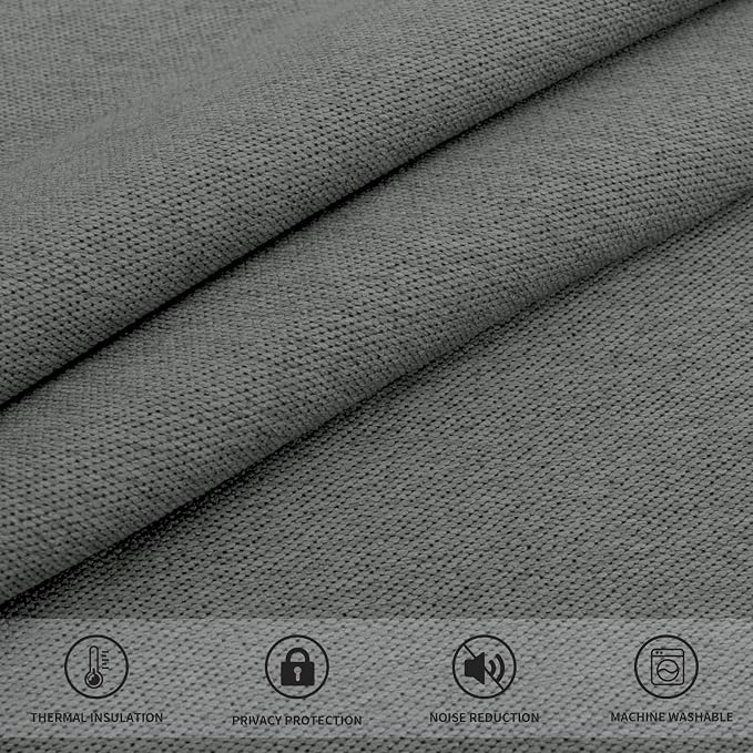Easy-Going Linen Look Blackout Curtain Grommet Window Curtain Drapes - Image 7
