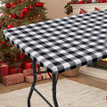 Smiry Rectangle Picnic Table Cloth, Elastic Waterproof Fitted Vinyl Tablecloths by Smiry