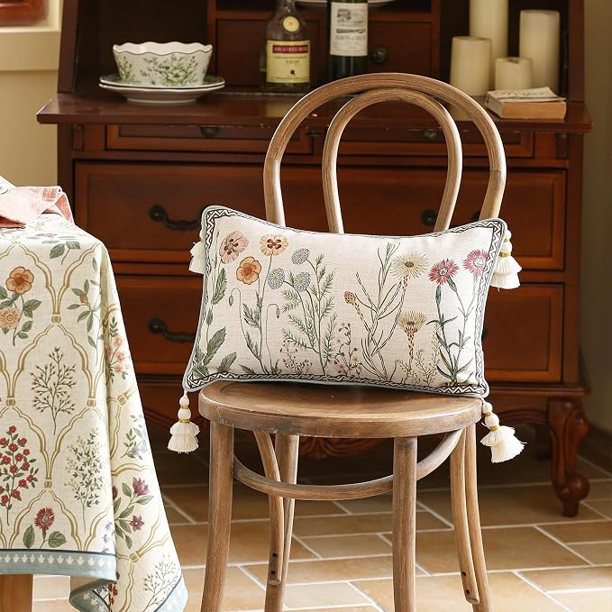 ISAENNE Design Linen Throw Pillow Covers 12"x20" Pack of 2, Lumbar Farmhouse - Image 7