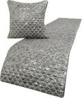 The HomeCentric King/Queen/Twin Grey & Silver Designer King 90"x18" Bed Runner by TheHomeCentric