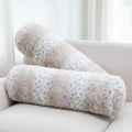 Cheer Collection Faux Fur Bolster Pillows – Soft Decorative Cylinder Pillows by CheerCollection