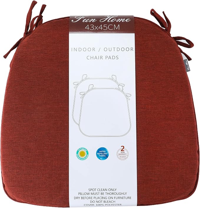 Outdoor Chair Cushions Set of 2, Patio Seat Cushion 17"x16"x2", U-Shaped Dining - Image 4