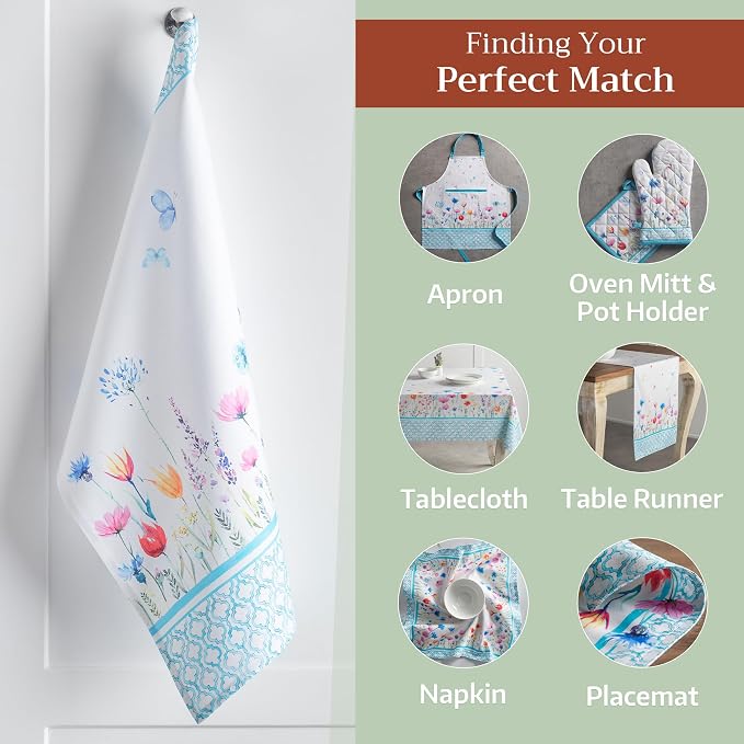 Maison d' Hermine Kitchen Towels Set of 2 100% Cotton 27.50" x 20" Reusable - Image 5