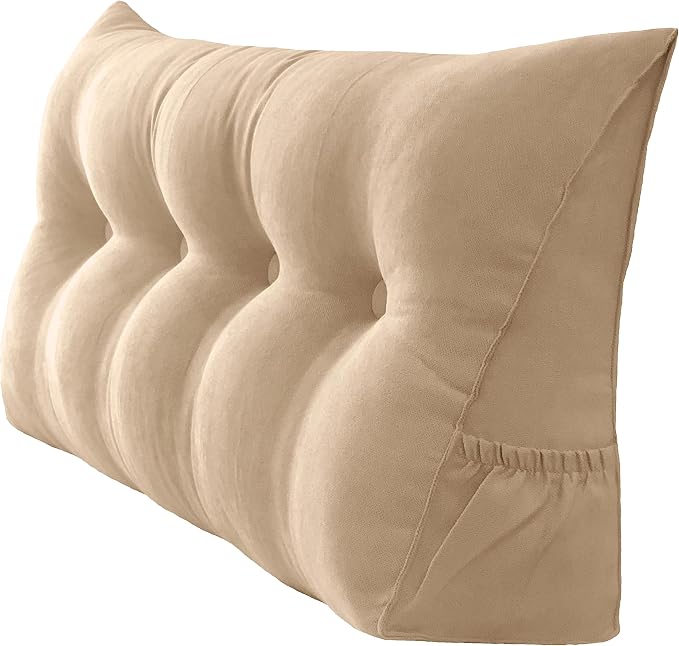 Triangular Reading Bed Rest Pillow Large Bolster Cushion Headboard Backrest by PEACHWELL