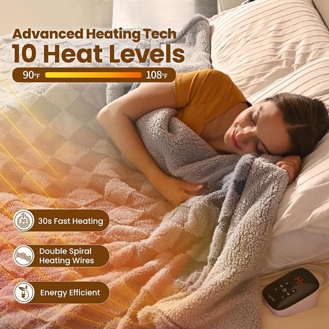 Bearhug Electric Blanket Full Size 77" x 84", 10 Heating Levels & 1-12H Auto Off - Image 3