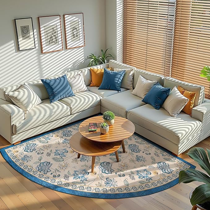 jinchan Elora Floral Corner Rug by JINCHAN