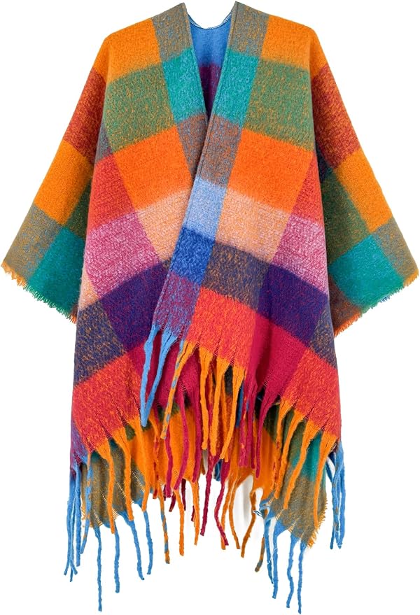 Breezy Lane Women's Shawl Wraps Warm Poncho Ruana Wrap Cardigan - Image 2