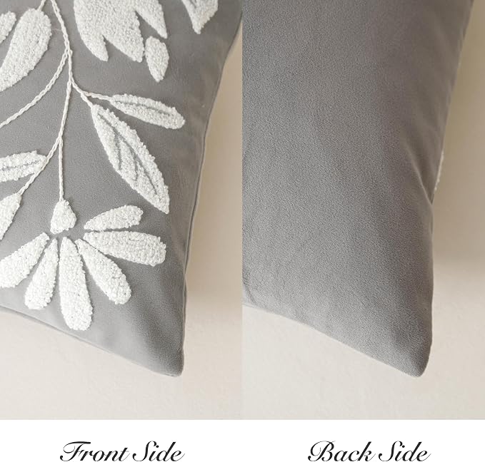 BlissBlush Grey Velvet Decorative Long Lumbar Pillow Cover 14x36, Light Gray - Image 6