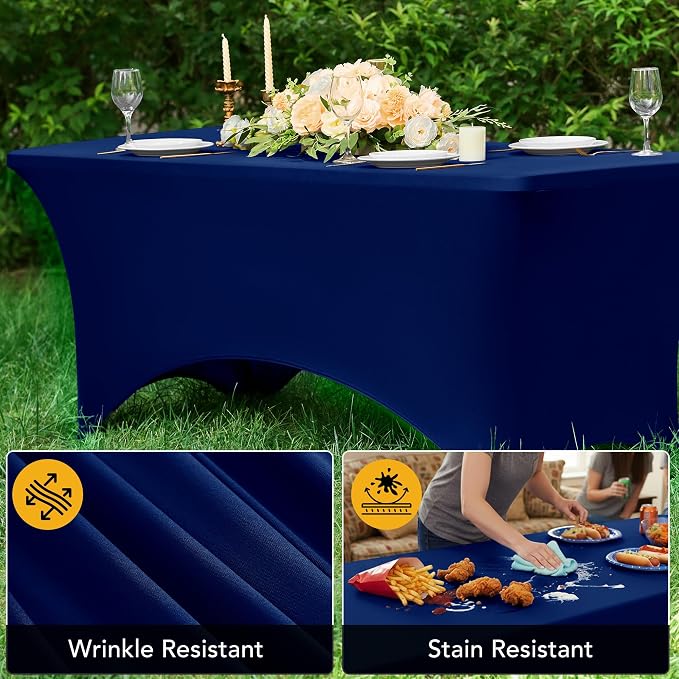 6-Pack Premium Navy Blue Spandex Tablecloths - Image 4