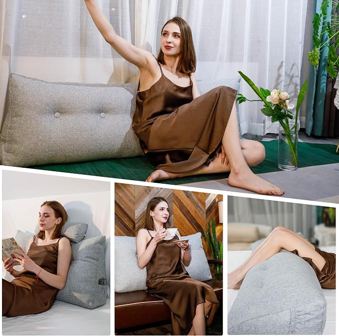 Headboard Pillow King Size, Triangular Wedge Backrest - Image 7