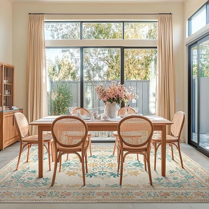 jinchan Vintage Floral 8x10 Area Rugs - Image 3