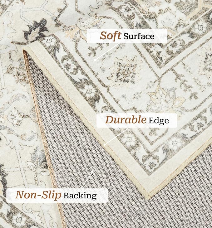 zesthome Area Rug 8x10, Ultra-Thin Washable Rugs - Image 4