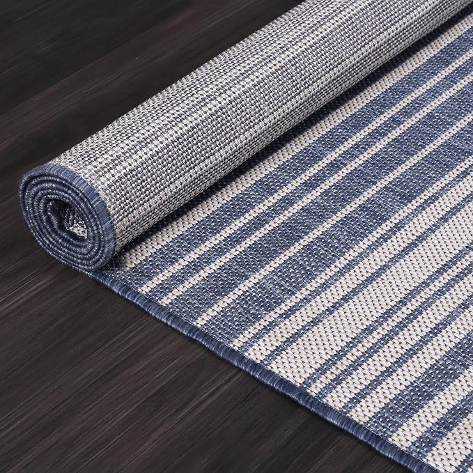 Stripe Outdoor Rug 5x7 Washable Outside Carpet - Image 6