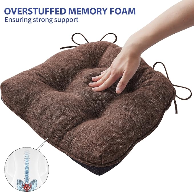 Chair Cushions for Dining Chairs Set of 4, Kitchen Chair Cushions, Chair Pads - Image 5