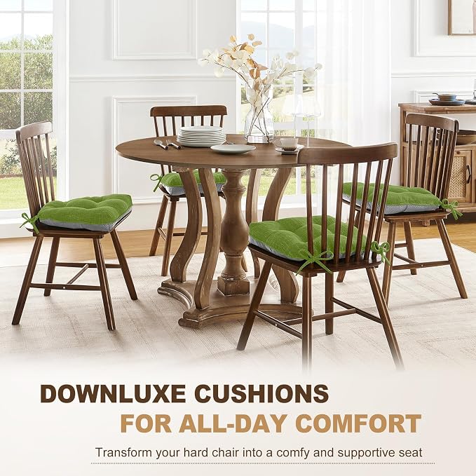 downluxe Indoor Chair Cushions for Dining Chairs, Tufted Overstuffed Textured - Image 6