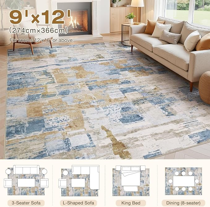 Abstract Living Room Rug 9x12 - Image 2