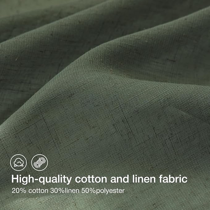 Anmao Natural Linen Curtains for Living Room 102 Inch Length 2 Panels Set - Image 2