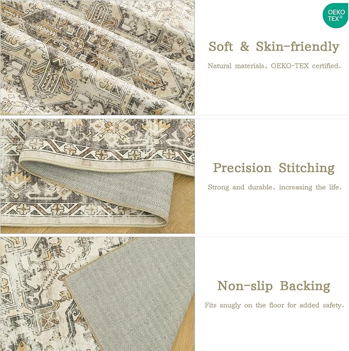 zesthome 6x9 Area Rug, Super Soft Washable Rugs - Image 4