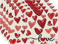 XCHI Watercolor Red Love Hearts Valentine’s Day Placemats Set of 4 Table Mats by XCHI