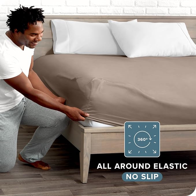 Bare Home Fitted Bottom Sheet Short Queen Size - Image 3