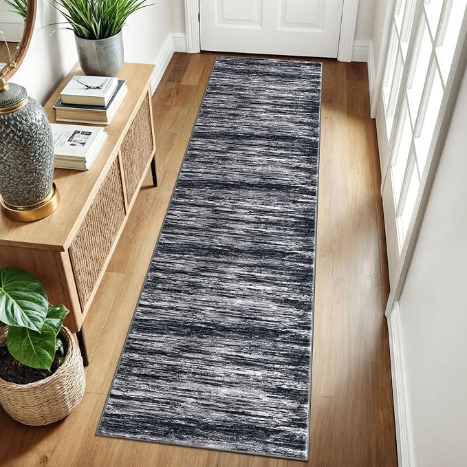 2x8 Modern Abstract Runner Rug for Hallways, Non-Shedding Washable Rug for - Image 3