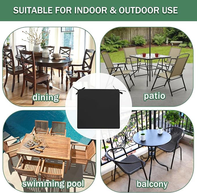 Outdoor Chair Cushions Set of 4: Waterproof & Fade Resistant Deep Seat Cushion - Image 7