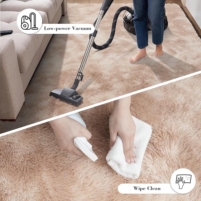 Fluffy Rug Shaggy Area Rug, Mottling Beige 3x5 Area Rugs - Image 7