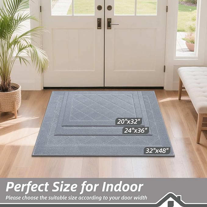 BEQHAUSE Dirt Trapper Door Mat 24" x 36", Doormat Non-Slip Entryway Rugs - Image 2