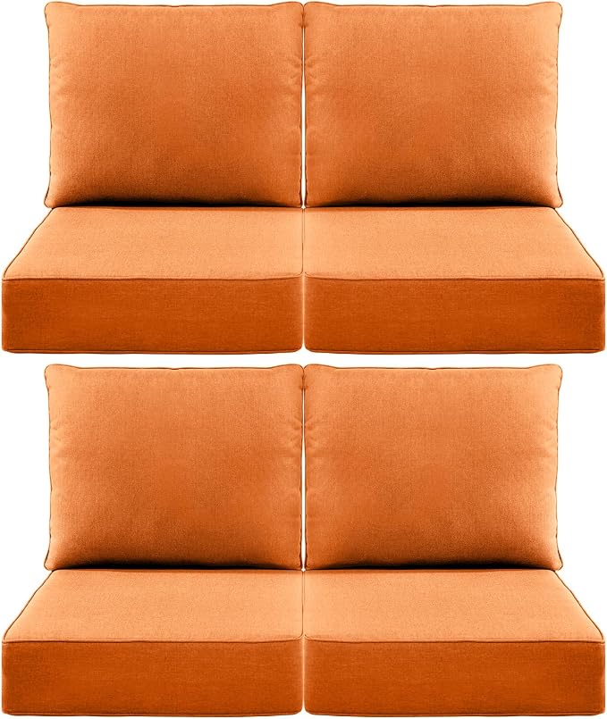 Luxury 6" Outdoor Cushions for Patio Furniture, Fade Resistant Couch Chair by Pugire