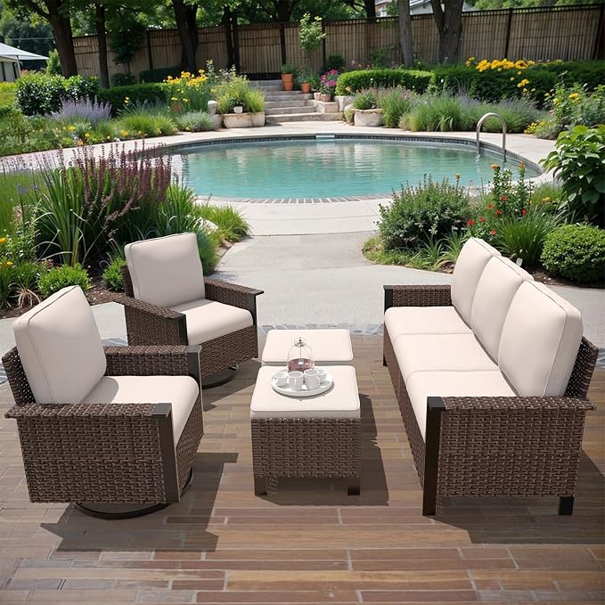 Outdoor Chair Cushions 23" x 24" x 4", Patio Deep Seat Replacement Cushions Set - Image 6