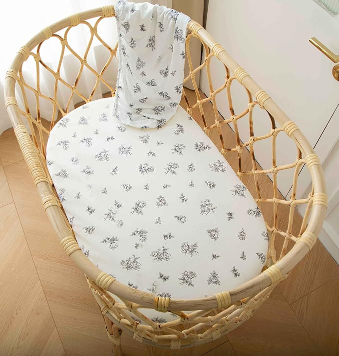 SDY Jersey Bassinet Sheets for Baby Boys and Girls, 32 "x 16 "x 4", 2 Pack - Image 2