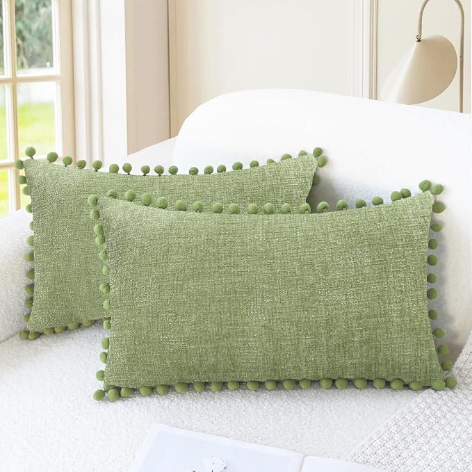 CaliTime Throw Pillow Covers Decorative 20 X 12 Inches Pack of 2 Cozy Solid by CaliTime