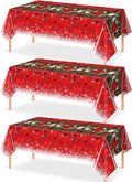Jectivs 3Pieces Merry Christmas Tablecloth Plastic Christmas Tree Ball Table by JectivsPartyDecorations