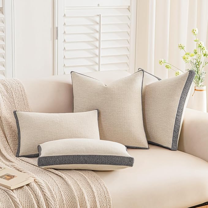 a moment Loop Yarn Linen-Like Pillow Cover Natural Soft Decorative Throw Pillow - Image 5