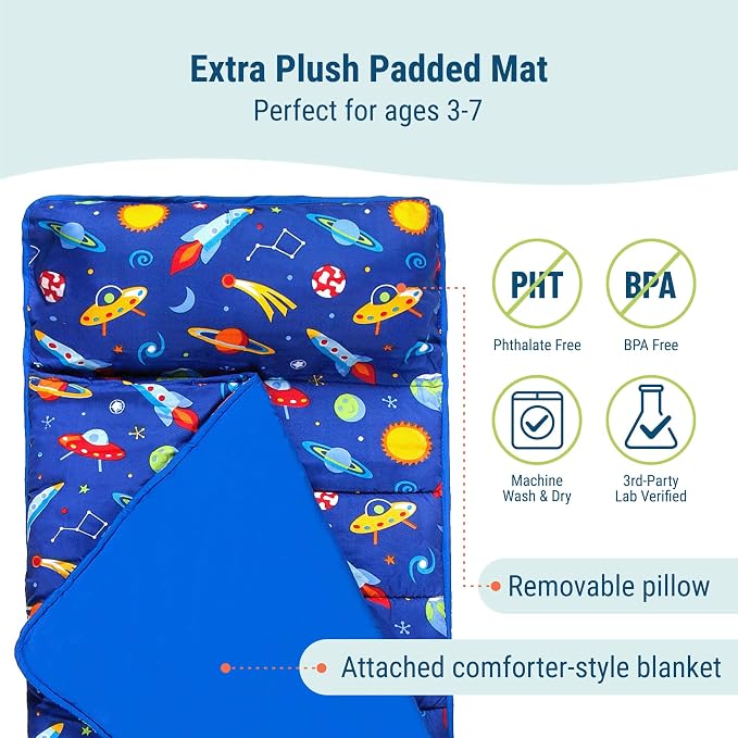 Wildkin Kids Microfiber Nap Mat – Soft Sleep Mat - Image 3