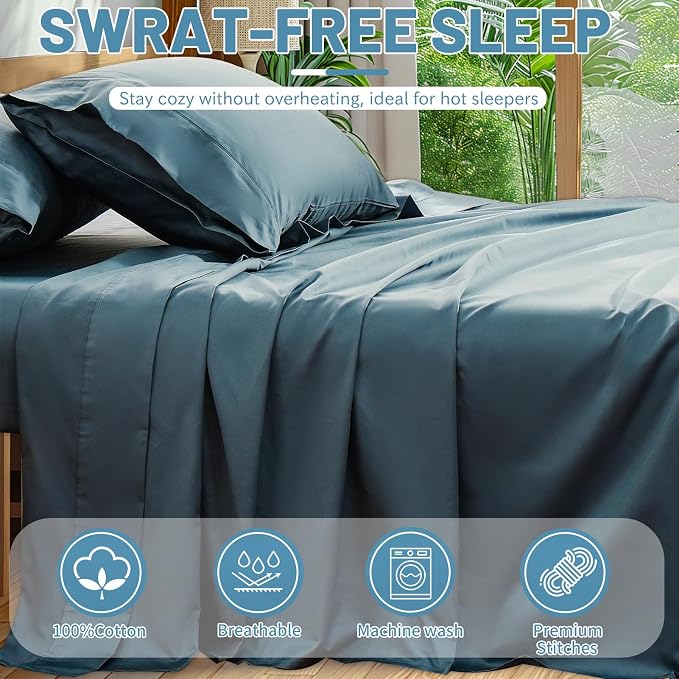 Extra Deep Pocket California King Sheets 18-24 Inch 100% Egyptian Cotton 1000 - Image 6