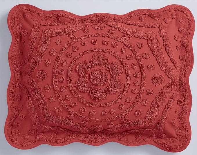 Montgomery Ward Decorative Cotton Sham, Scrolled Design, Luxurious Scallop by MontgomeryWard