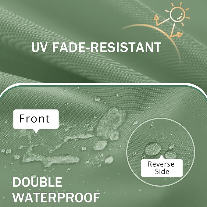 Outdoor Chair Cushions Set of 2: Waterproof & Fade Resistant Deep Seat Cushion - Image 3