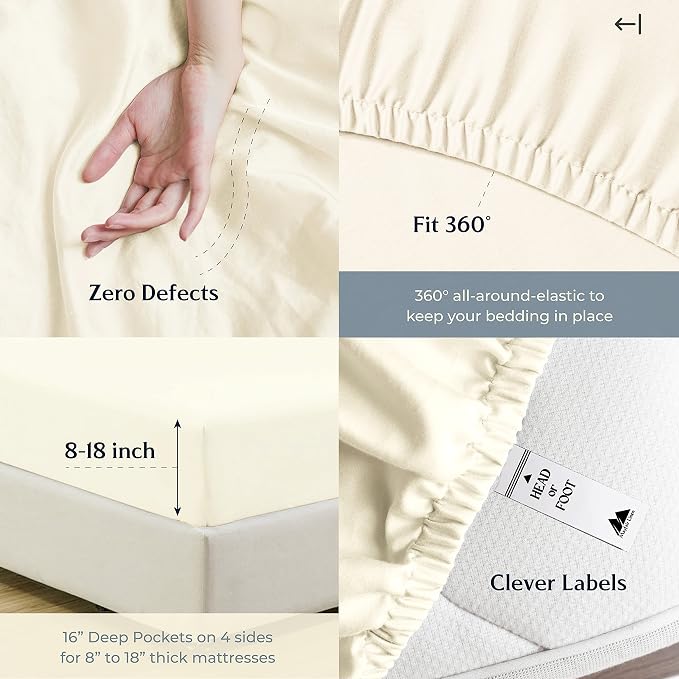 Mayfair Linen 100% Cotton Bed Sheets Twin Sheet Set - Image 6
