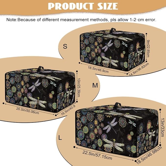 Boho Mandala Dragonfly Print Toaster Oven Cover Dust-Proof Microwave Oven Cloth - Image 7