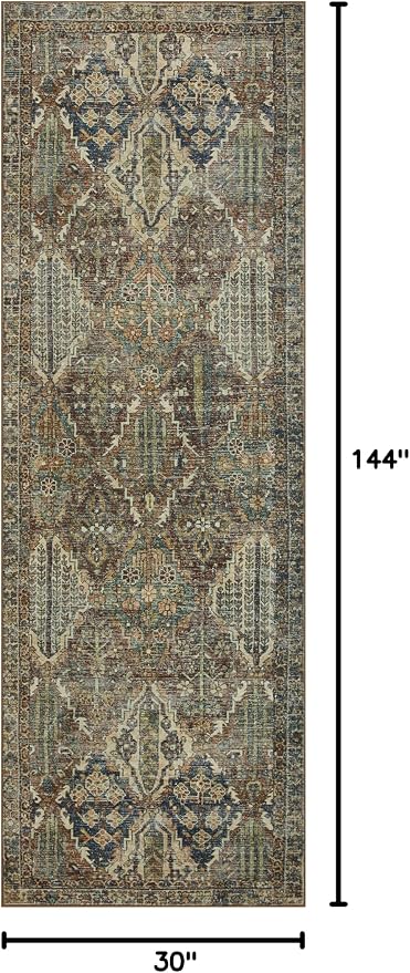 Loloi Magnolia Home by Joanna Gaines Banks Collection BAN-05 Spice/Blue 2'-6" x - Image 2