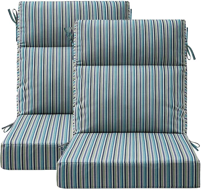 Sunbrella Outdoor High Back Chair Cushion Seat Pads, 44 x 21 Inch by Unimatta